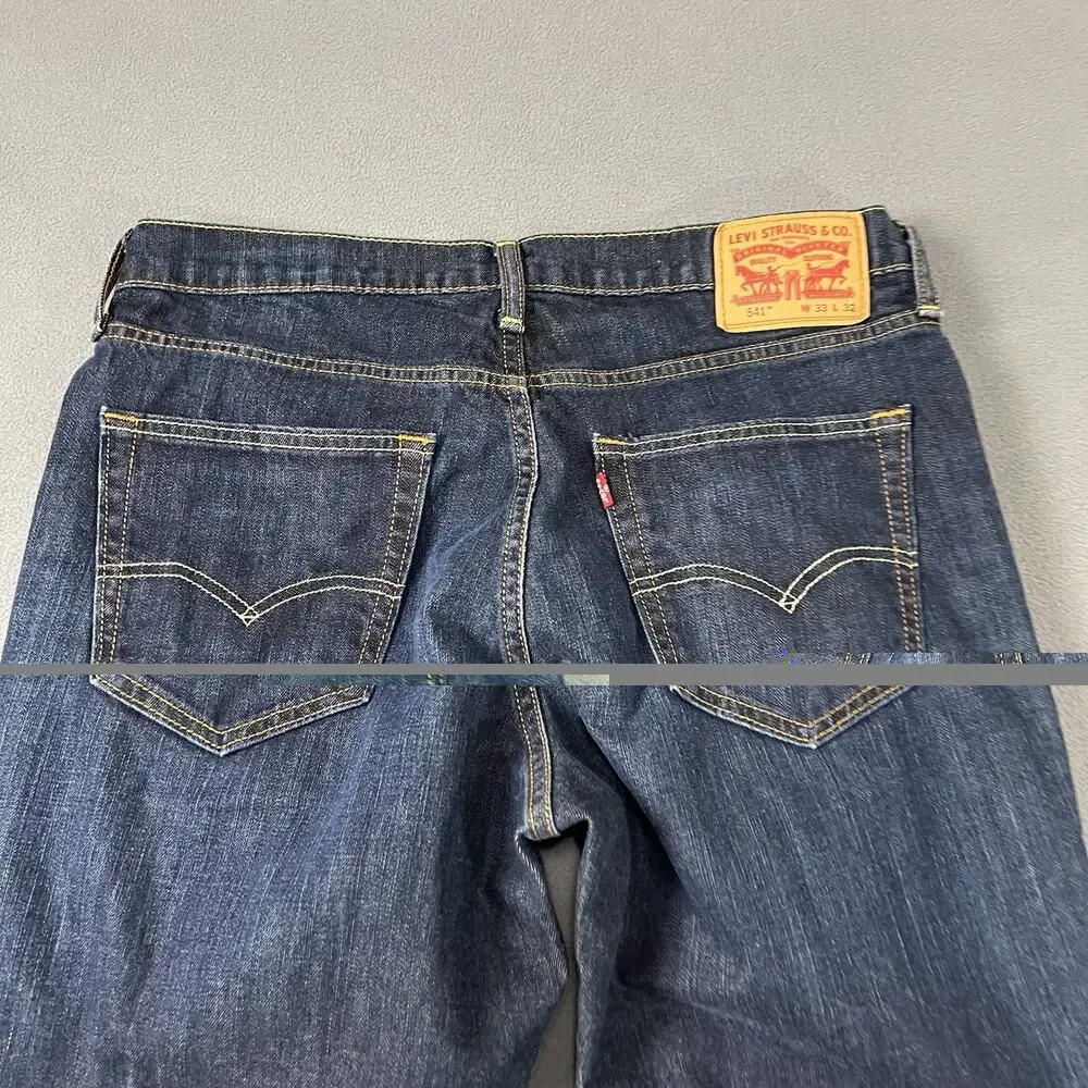 Levis 541 Jeans Mens 33X32 Blue Regular Fit Denim Athletic Fit Rocker Skater